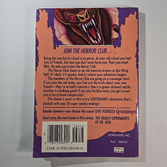 Give Yourself Goosebumps #3 Trapped In Bat Wing Hall - Picture 5 of 6